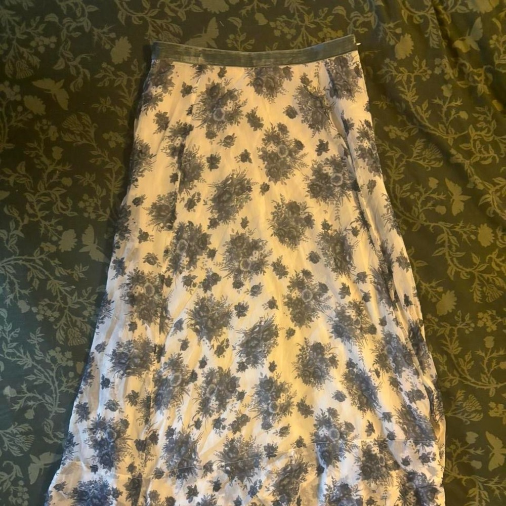 LoveShackFancy Dasha Floral flowy high-low Midi Skirt